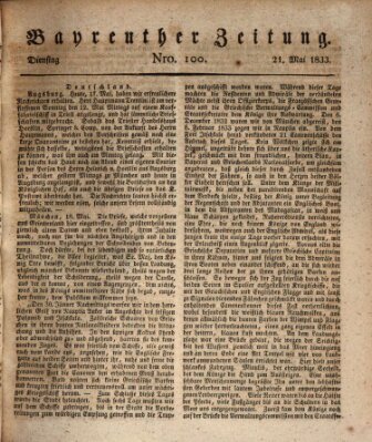 Bayreuther Zeitung Dienstag 21. Mai 1833