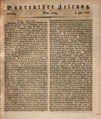 Bayreuther Zeitung Dienstag 4. Juni 1833