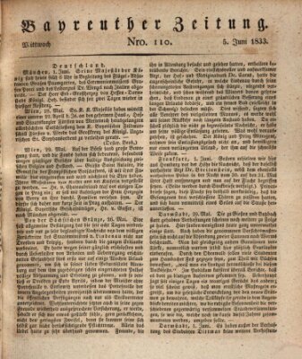 Bayreuther Zeitung Mittwoch 5. Juni 1833