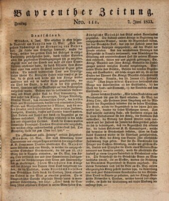 Bayreuther Zeitung Freitag 7. Juni 1833