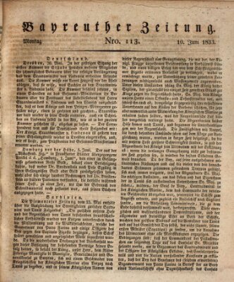 Bayreuther Zeitung Montag 10. Juni 1833