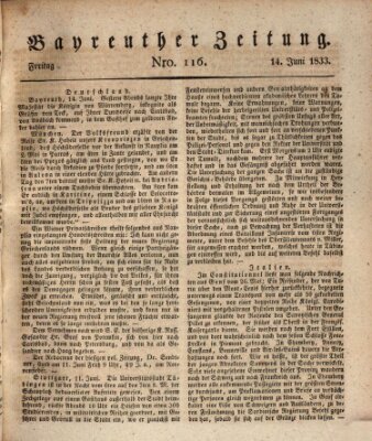 Bayreuther Zeitung Freitag 14. Juni 1833