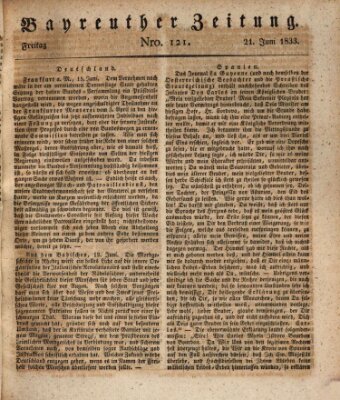 Bayreuther Zeitung Freitag 21. Juni 1833