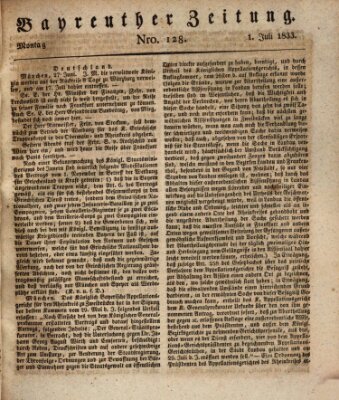 Bayreuther Zeitung Montag 1. Juli 1833