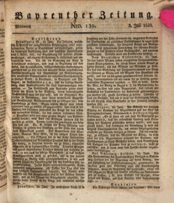 Bayreuther Zeitung Mittwoch 3. Juli 1833