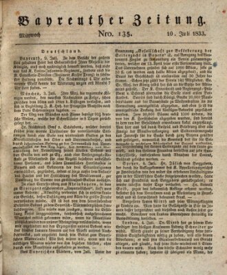 Bayreuther Zeitung Mittwoch 10. Juli 1833