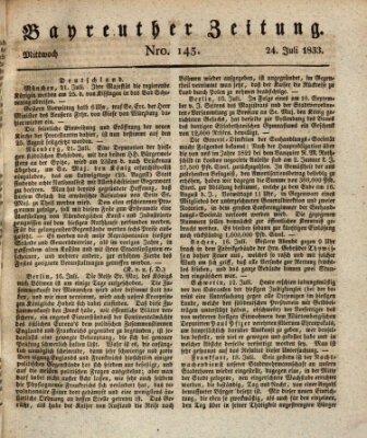 Bayreuther Zeitung Mittwoch 24. Juli 1833