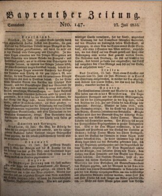 Bayreuther Zeitung Samstag 27. Juli 1833