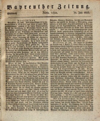 Bayreuther Zeitung Mittwoch 31. Juli 1833