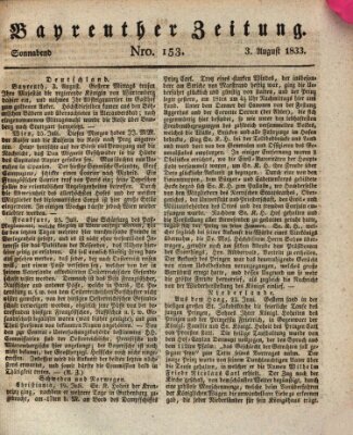 Bayreuther Zeitung Samstag 3. August 1833