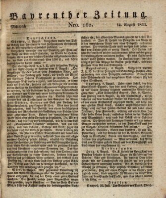 Bayreuther Zeitung Mittwoch 14. August 1833