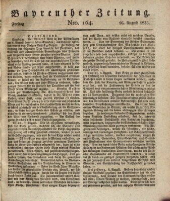 Bayreuther Zeitung Freitag 16. August 1833