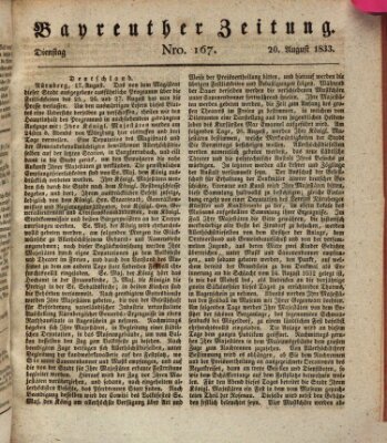 Bayreuther Zeitung Dienstag 20. August 1833