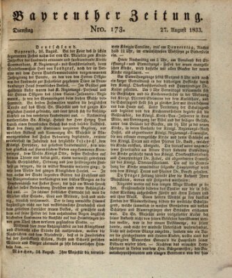 Bayreuther Zeitung Dienstag 27. August 1833