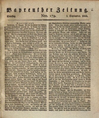 Bayreuther Zeitung Dienstag 3. September 1833