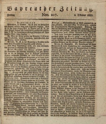 Bayreuther Zeitung Freitag 4. Oktober 1833