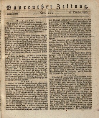 Bayreuther Zeitung Samstag 19. Oktober 1833