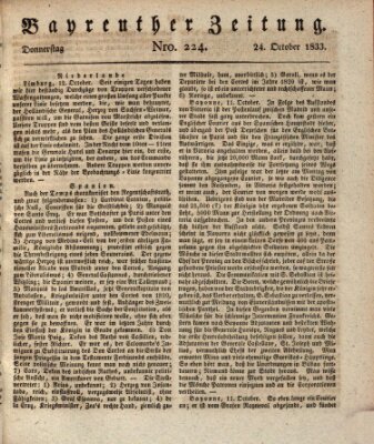 Bayreuther Zeitung Donnerstag 24. Oktober 1833