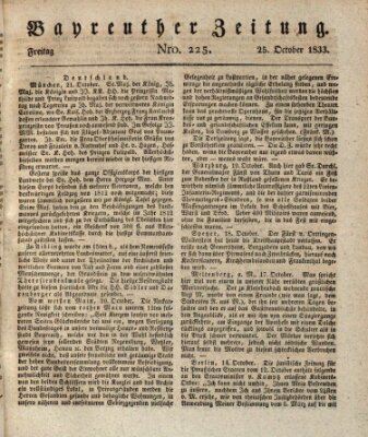 Bayreuther Zeitung Freitag 25. Oktober 1833