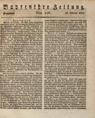 Bayreuther Zeitung Samstag 26. Oktober 1833