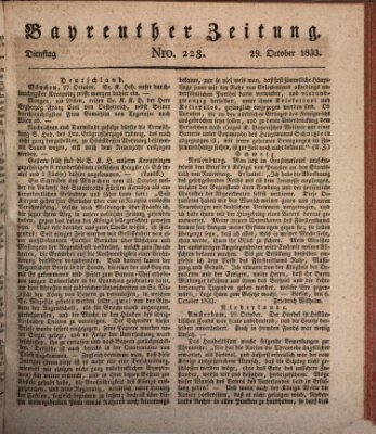 Bayreuther Zeitung Dienstag 29. Oktober 1833