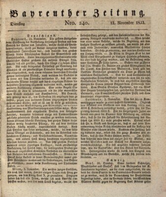 Bayreuther Zeitung Dienstag 12. November 1833