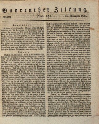 Bayreuther Zeitung Montag 25. November 1833