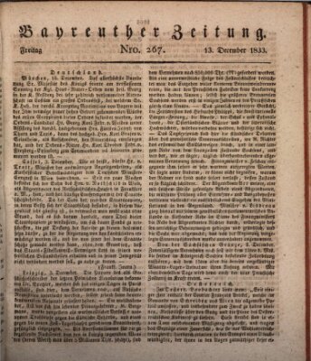 Bayreuther Zeitung Freitag 13. Dezember 1833