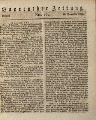 Bayreuther Zeitung Montag 16. Dezember 1833