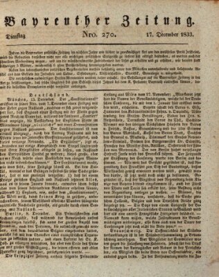 Bayreuther Zeitung Dienstag 17. Dezember 1833