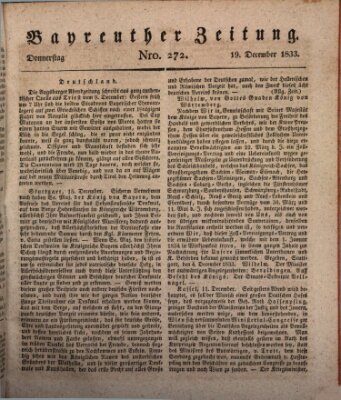 Bayreuther Zeitung Donnerstag 19. Dezember 1833