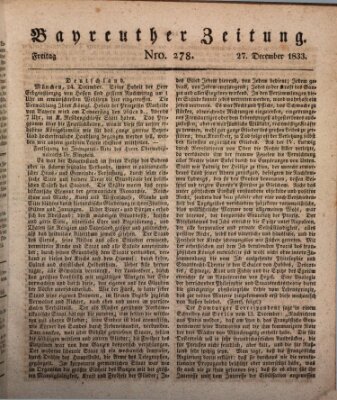 Bayreuther Zeitung Freitag 27. Dezember 1833