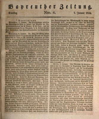 Bayreuther Zeitung Dienstag 7. Januar 1834