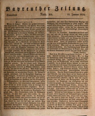 Bayreuther Zeitung Samstag 11. Januar 1834