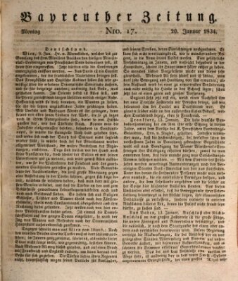 Bayreuther Zeitung Montag 20. Januar 1834