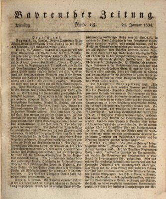 Bayreuther Zeitung Dienstag 21. Januar 1834