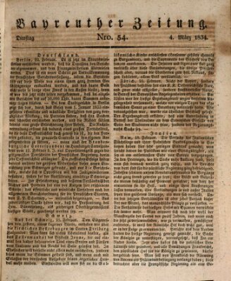 Bayreuther Zeitung Dienstag 4. März 1834