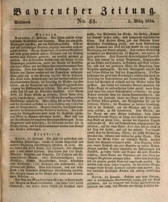 Bayreuther Zeitung Mittwoch 5. März 1834