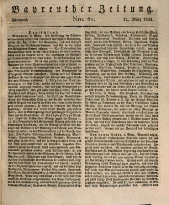 Bayreuther Zeitung Mittwoch 12. März 1834