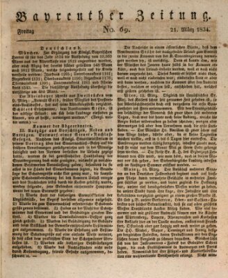 Bayreuther Zeitung Freitag 21. März 1834