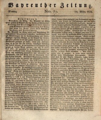 Bayreuther Zeitung Montag 24. März 1834