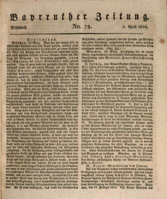 Bayreuther Zeitung Mittwoch 2. April 1834