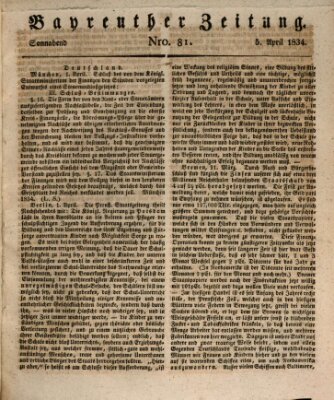 Bayreuther Zeitung Samstag 5. April 1834
