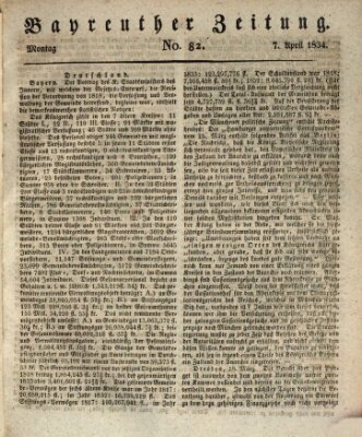 Bayreuther Zeitung Montag 7. April 1834