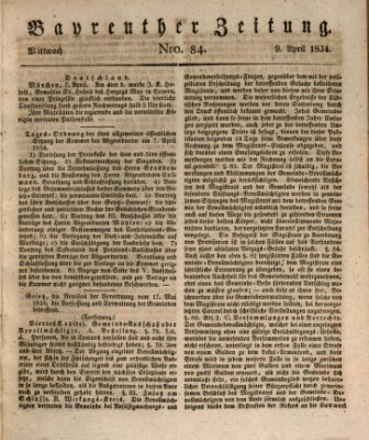 Bayreuther Zeitung Mittwoch 9. April 1834