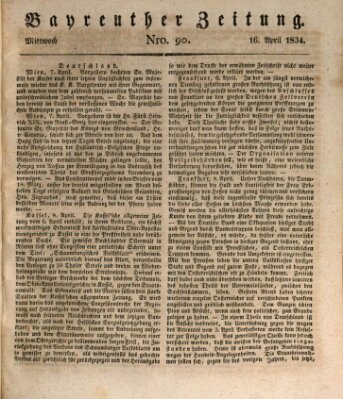 Bayreuther Zeitung Mittwoch 16. April 1834