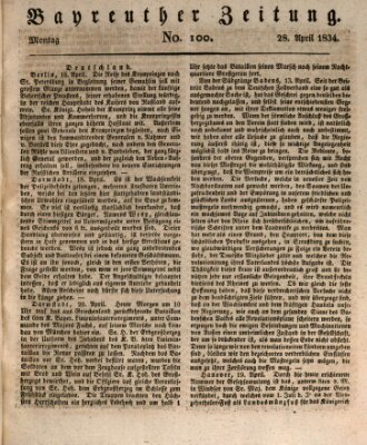 Bayreuther Zeitung Montag 28. April 1834