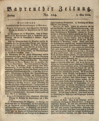 Bayreuther Zeitung Freitag 2. Mai 1834