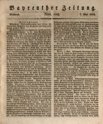 Bayreuther Zeitung Mittwoch 7. Mai 1834