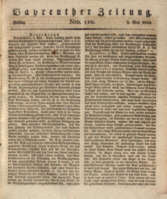 Bayreuther Zeitung Freitag 9. Mai 1834